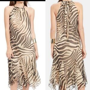 Ralph Lauren Animal Print Halter Dress Sz 12